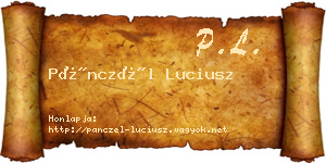 Pánczél Luciusz névjegykártya