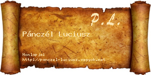 Pánczél Luciusz névjegykártya